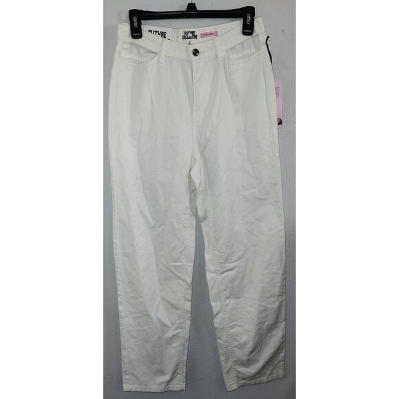 Future Collective with Alanis Noelle Cut Out Waist Straight Leg Jeans White 4 - Picture 6 of 9